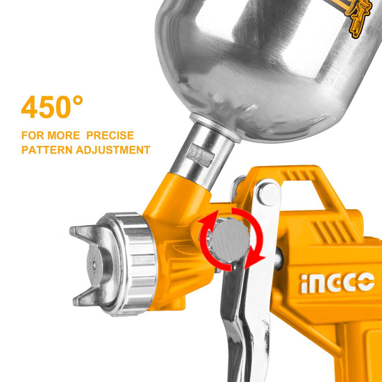 Gravity Feed Air Spray Gun, 400 CC Cup Capacity Spray Gun 1.5mm Nozzle Suitable for Base Coat Spray Gun for Auto Paint (ASG4041)