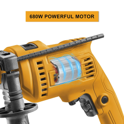 Impact Drill Machine, 810W | 0-2800rpm | 13mm Hammer Drill, Variable Speed Corded Drill Machine, Forward/Reverse Switch Electric Drill with Depth Gauge for Home Construction Concrete