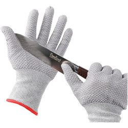 Safety Work Gloves Cut Resistant Gloves 1 Pair, 4X42B for Men and Women/Saw Protective Gloves - Whittling, Chopping, Slicing, Grey- XLC
