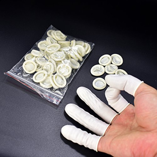 Disposable Art Latex Finger Cots Rubber Fingertips Protective Gloves -50 Pieces