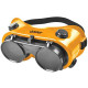 Welding Goggles Flip-up Filter Protective Eyewear with White and Folding Black Glass (Yellow)