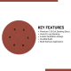6-Inch Round Sanding Discs – 120 Grit, 50 Pcs | Hook & Loop Backed Sandpaper | Orbital Sander Compatible | Aluminium Oxide | 6-Hole Design for Wood, Metal, Paint & Varnish