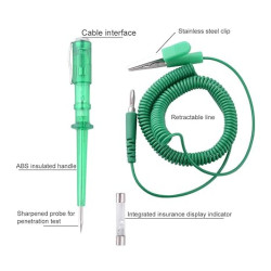 6V/24V Car Circuit Tester Probe Light System Test Probe Lamp Auto Light Lamp Voltage Test Pen, Battery powered, Red 