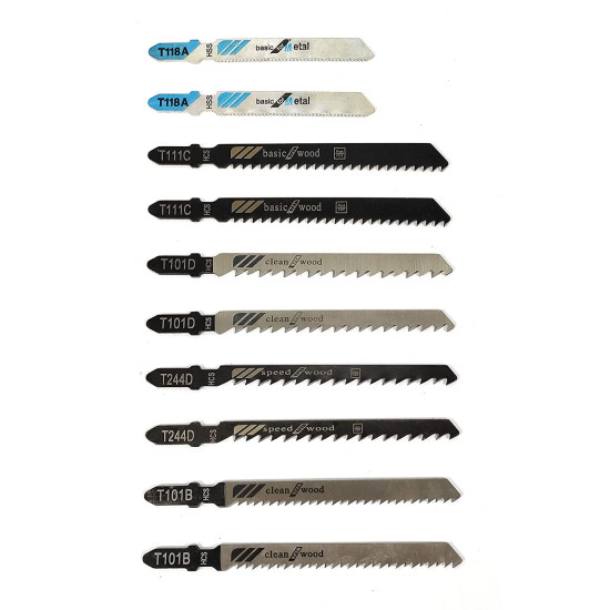 10 pc Heavy Duty Jigsaw Blades Set for Metal/Wood cutting/Acrylic Cutter