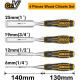 4Pcs Wood Chisel Set Sturdy Chrome Vanadium Steel Woodworking Chisel Set Tools 1/4",1/2",3/4",1", Shock-Absorbing Grip and Steel Striking Cap Carpenter Carving