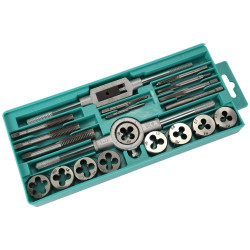 Metric Tap and Die Set Thread M3 to M12 Thread Repair Kit Plug Metric Wrench Die Holder Screwdriver with Storage case - 20 Pcs